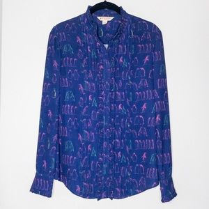 💞Brooks Brothers Penguin Printed Blouse 🐧